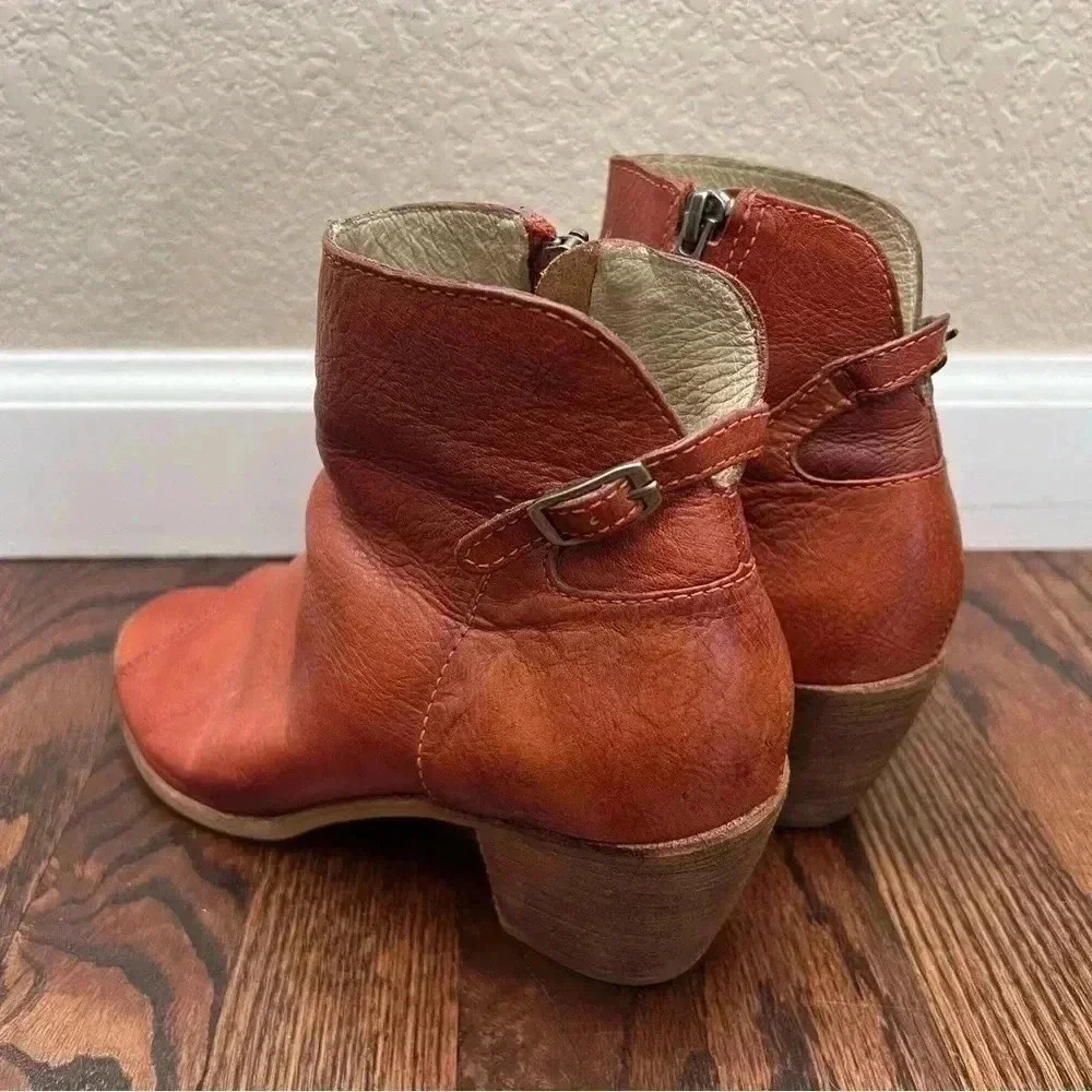 Matisse Folk Brick Red Leather Peep Toe Booties Boots Shoes Lulus Size 7.5 $167 - Picture 15 of 16
